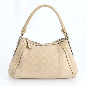 Gucci Guccissima 282298 Leather One-Shoulder Bag Handbag Beige Women's